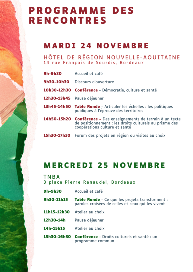 Affiche Rencontres nationales Entrelacs du 24 et 25 novembre 2026 avec indication du programme.